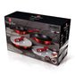 Berlinger Haus Set de 5 sartenes con asa desmontable, Metallic Line Burgundy Edition