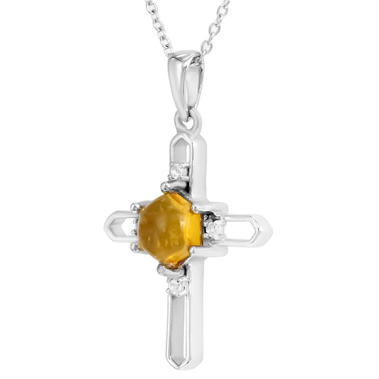 Colgante de Plata con Cuarzo de La Toscana y Topacio Blanco