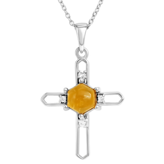 Colgante de Plata con Cuarzo de La Toscana y Topacio Blanco
