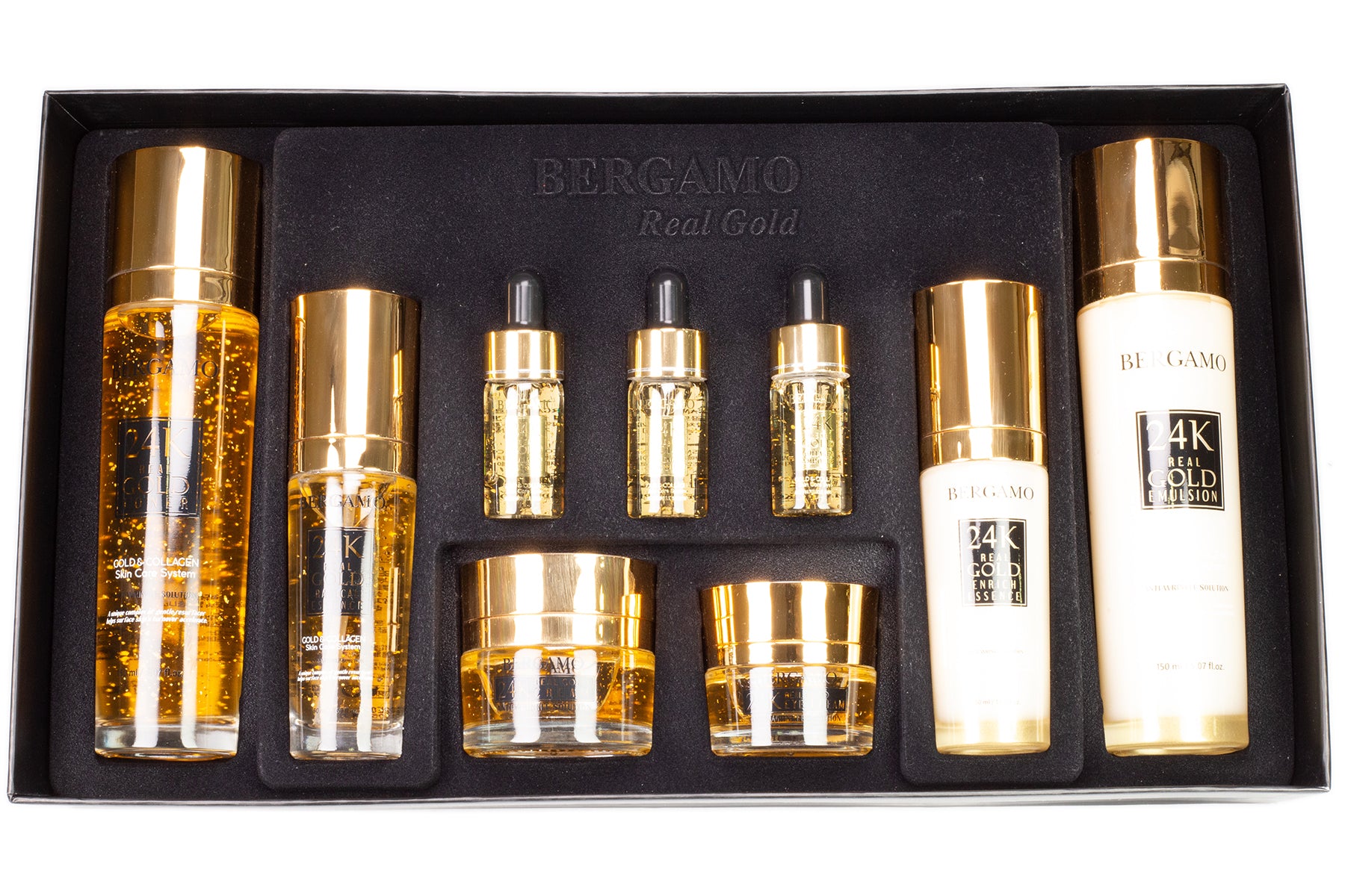 BERGAMO 24K REAL GOLD Set de cuidado de la piel antienvejecimiento 4 