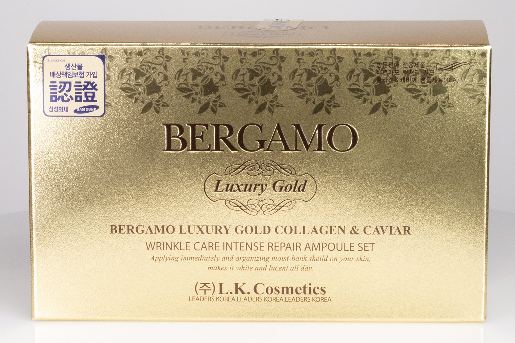 BERGAMO LUXORY GOLD Colágeno y Caviar Juego de 4 Ampollas, 13 ml x 4 2 