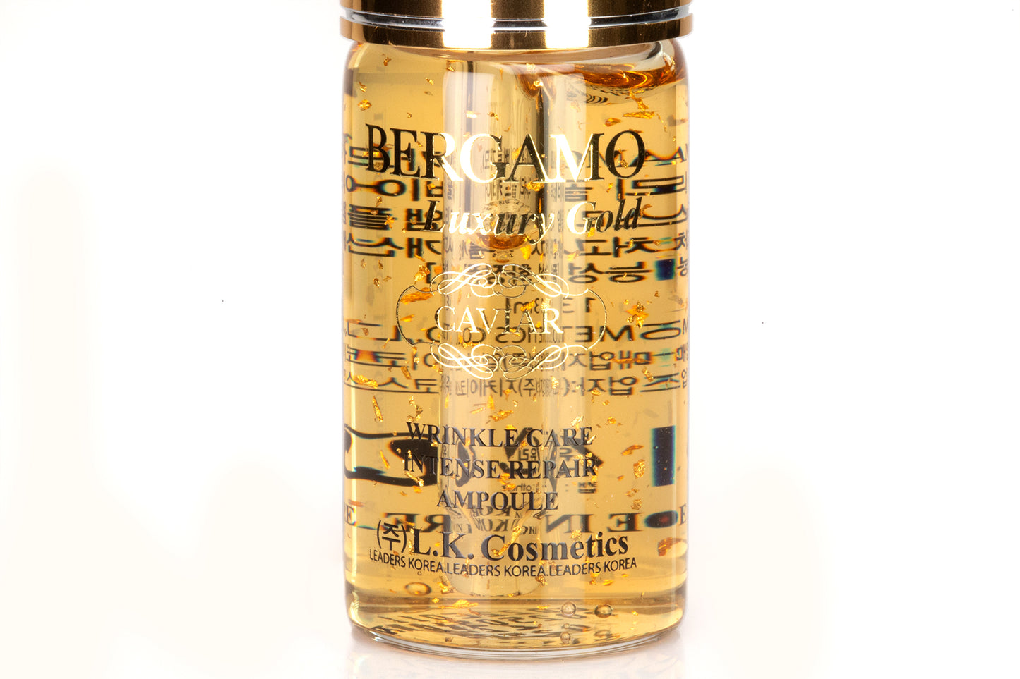 BERGAMO LUXORY GOLD Colágeno y Caviar Juego de 4 Ampollas, 13 ml x 4