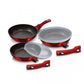 Berlinger Haus Set de 5 sartenes con asa desmontable, Metallic Line Burgundy Edition