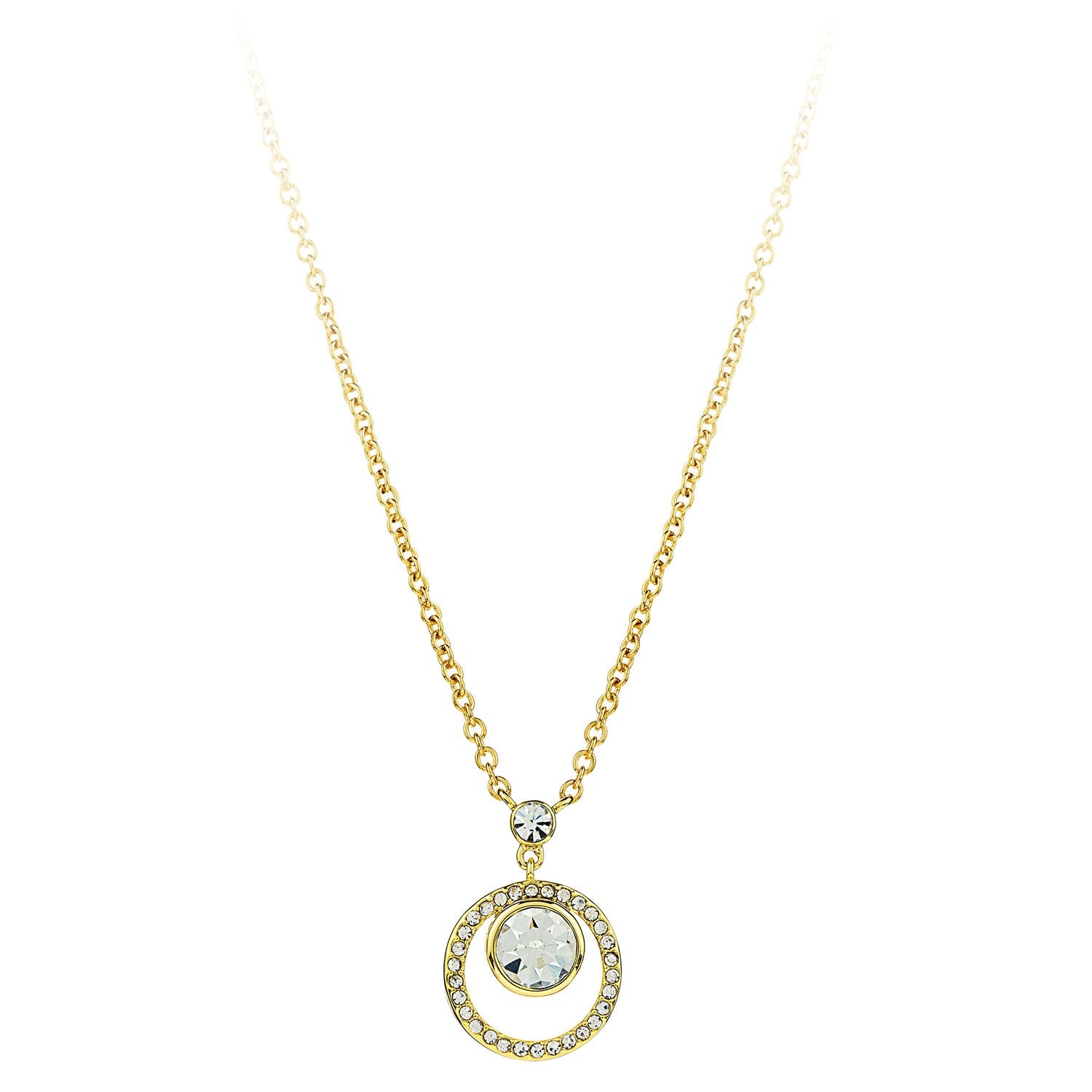 Conjunto de Aleación Bañado en Oro con Cristal Emporia® Blanco (Collar +Pendientes +Colgante ) 3 