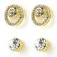 Conjunto de Aleación Bañado en Oro con Cristal Emporia® Blanco (Collar +Pendientes +Colgante )