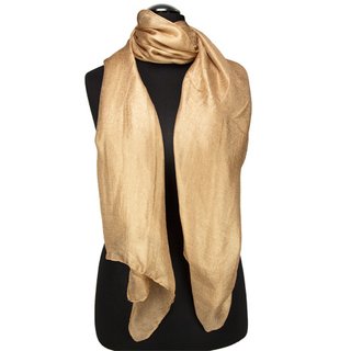 Bufanda de moda 100% viscosa y tacto de seda, Tamaño: 180 cm x 85 cm, lavable en la lavadora a 30ªC, color: ARENA 1 