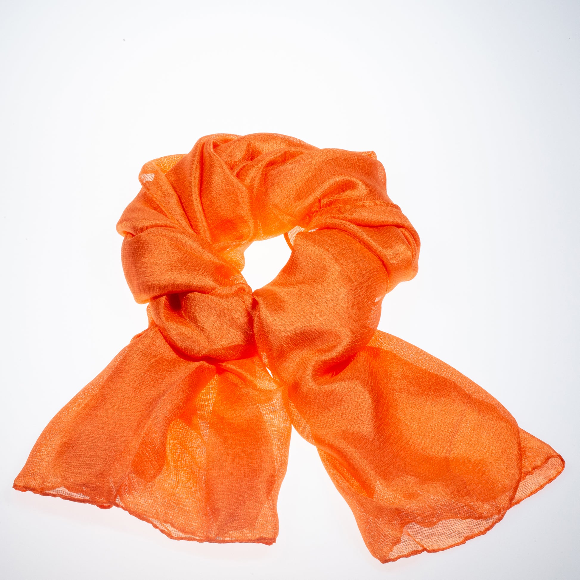 100% Lenço de Seda Viscose, 180 cm x 85 cm, Laranja 1 