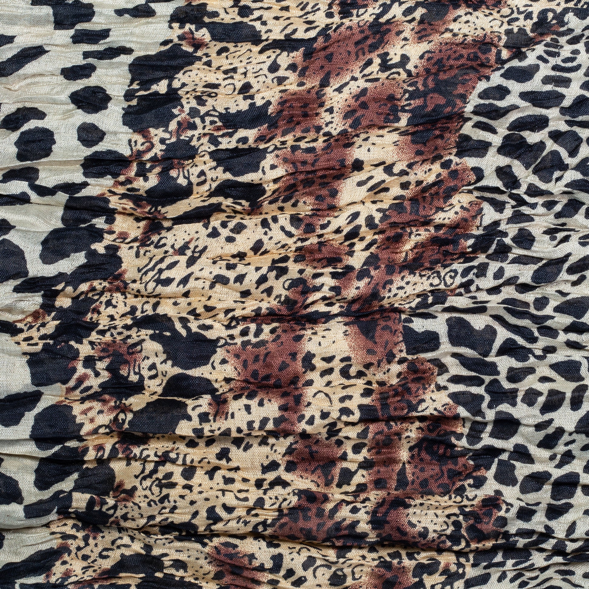 Lenço da moda, 100% viscose,180 cm x 50 cm, CASTANHO JAGUAR 2 
