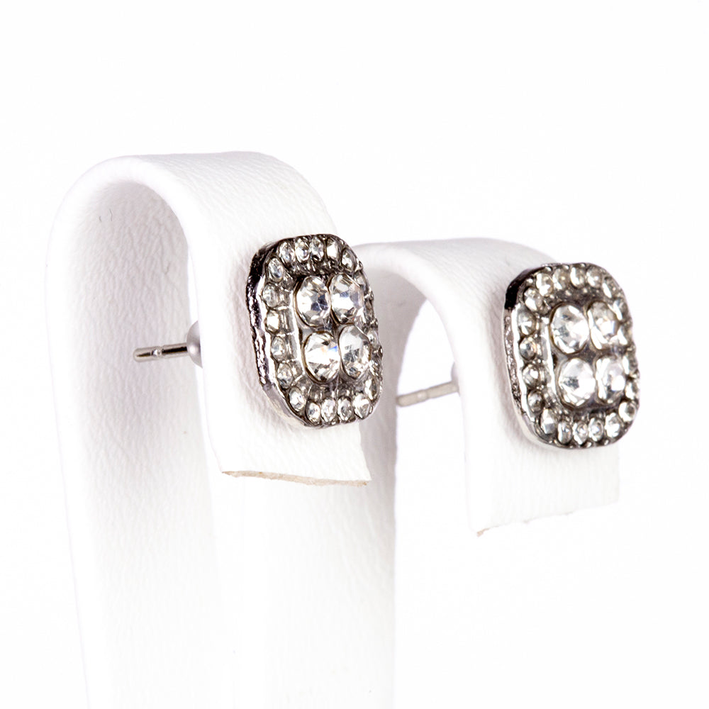 Reloj de Aleación Bañado en Oro con Cristal Emporia® Blanco (Collar +Pendientes +Pulsera +Colgante )