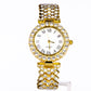 Reloj de Aleación Bañado en Oro con Cristal Emporia® Blanco (Collar +Pendientes +Pulsera +Colgante )