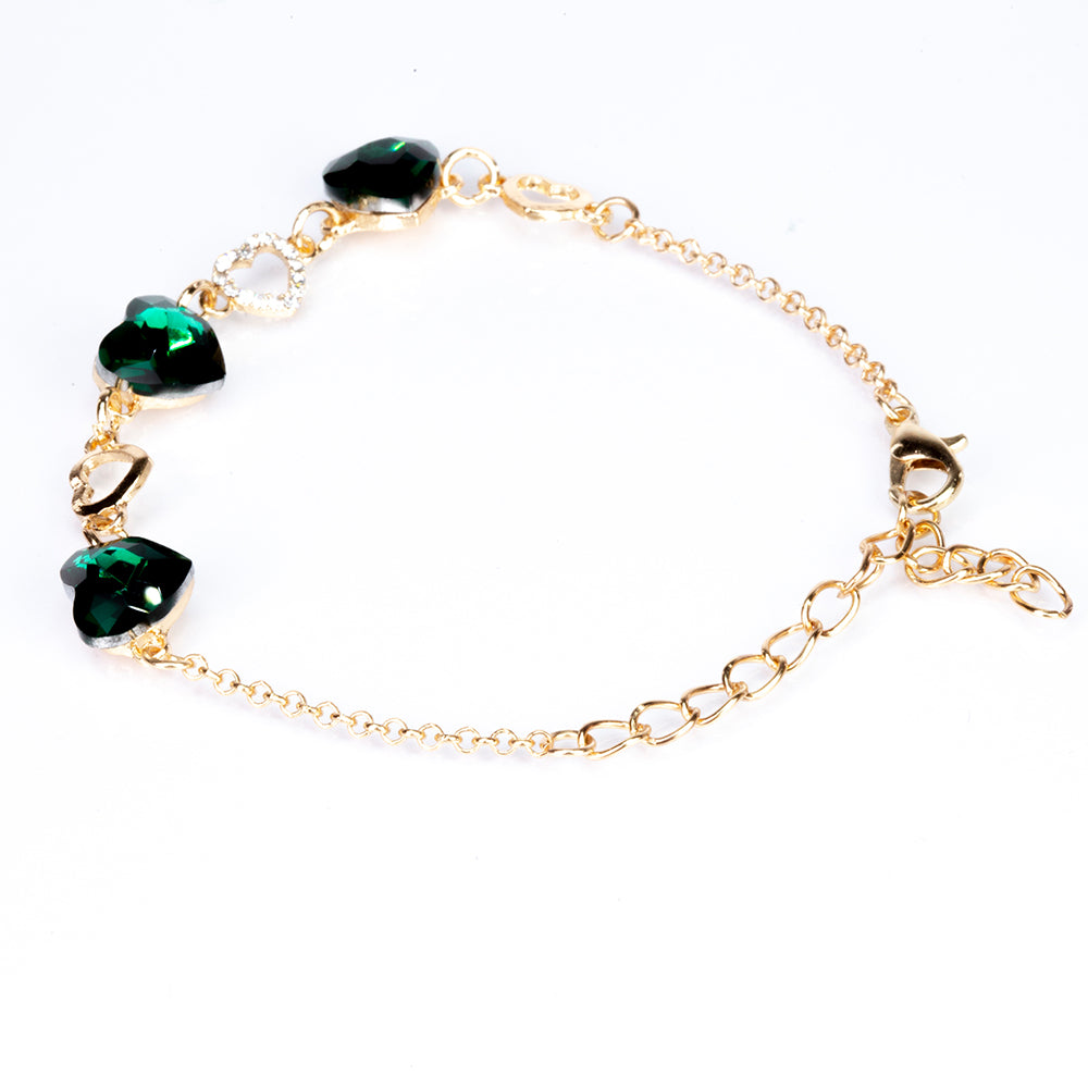 Reloj de Aleación Bañado en Oro con Cristal Emporia® Azul (Collar +Pendientes +Pulsera +Colgante )