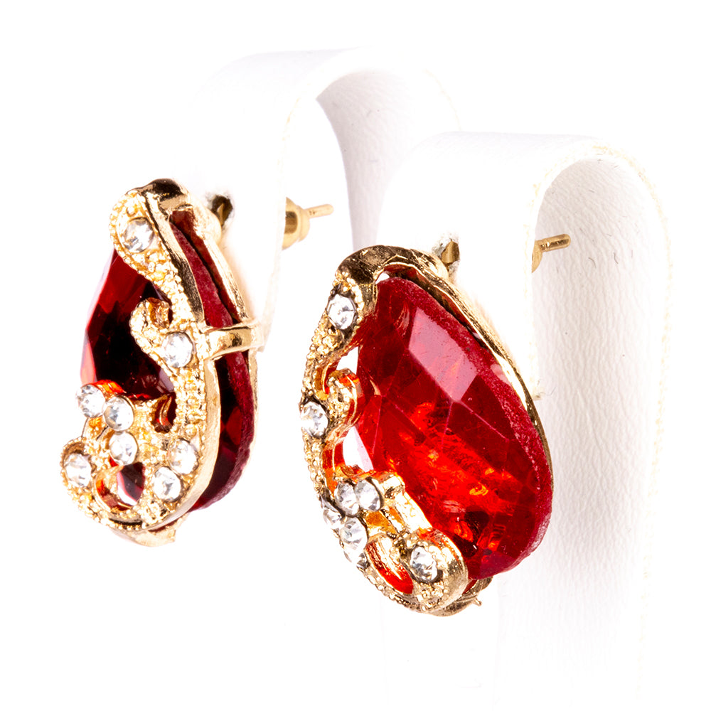 Reloj de Aleación Bañado en Oro con Cristal Emporia® Rojo (Collar +Pendientes +Pulsera +Colgante ) 7 