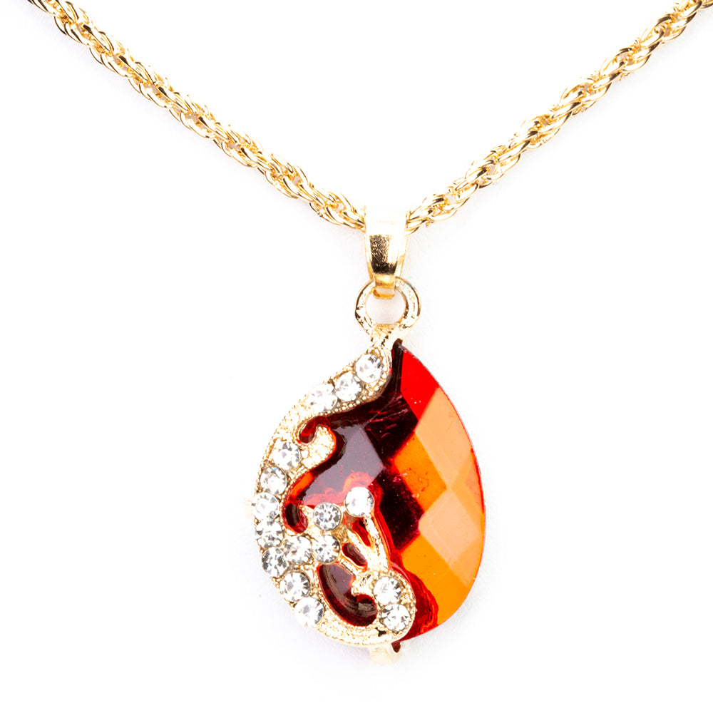Reloj de Aleación Bañado en Oro con Cristal Emporia® Rojo (Collar +Pendientes +Pulsera +Colgante ) 10 