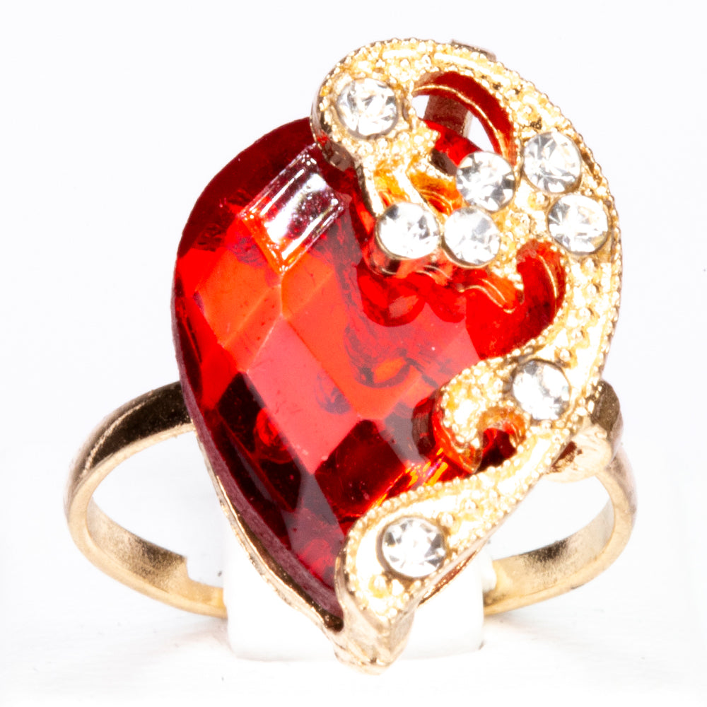Reloj de Aleación Bañado en Oro con Cristal Emporia® Rojo (Collar +Pendientes +Pulsera +Colgante )