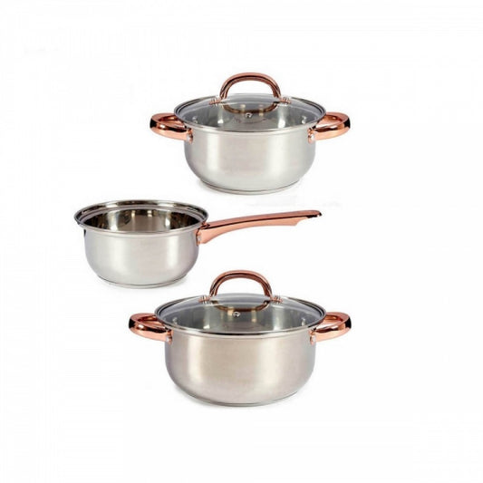 Cookware Silver Golden Glass Stainless steel (5 pcs)