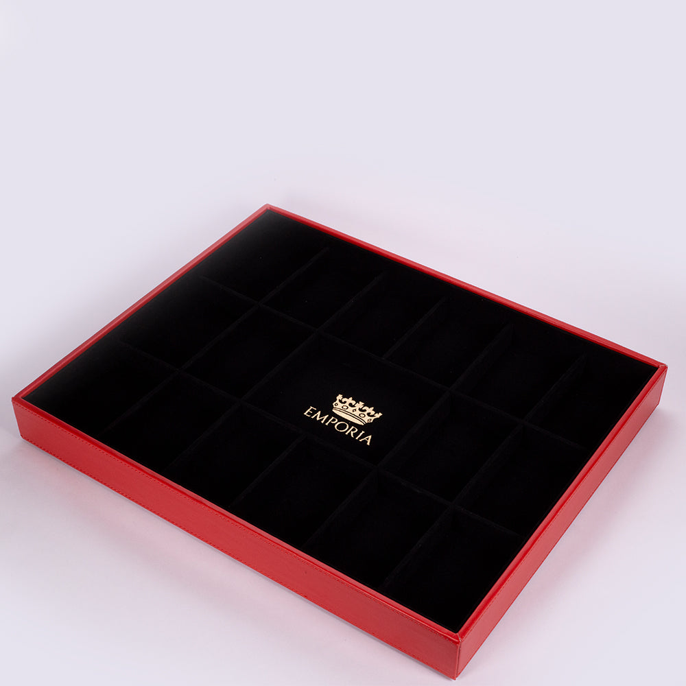 Emporia "Iconic Elizabeth Taylor Red Velvet" Joyero apilable de terciopelo con tapa, rojo 5 