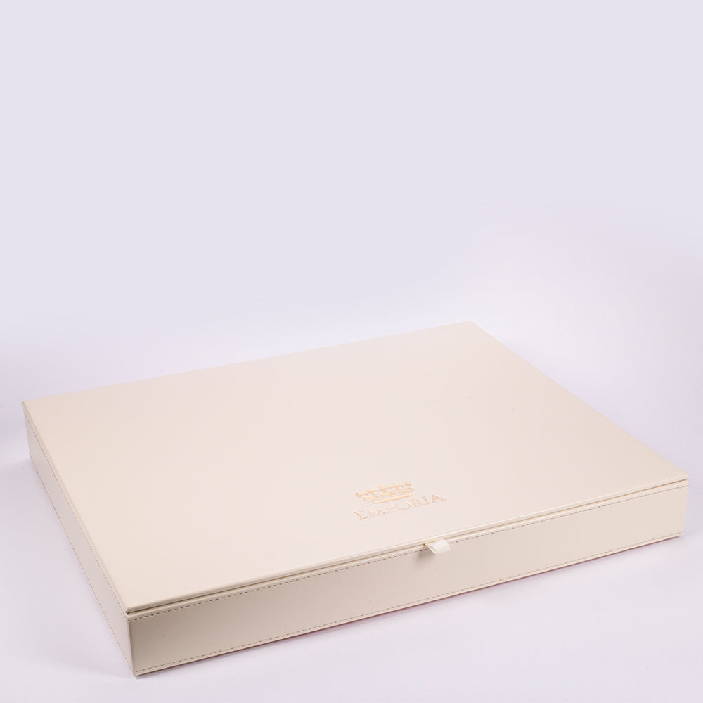 Emporia "Red Velvet Cake" Joyero apilable de terciopelo con tapa, beige 8 
