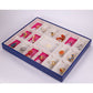 Emporia "Classic Royal Blue Velvet" Joyero apilable de terciopelo con tapa, azul