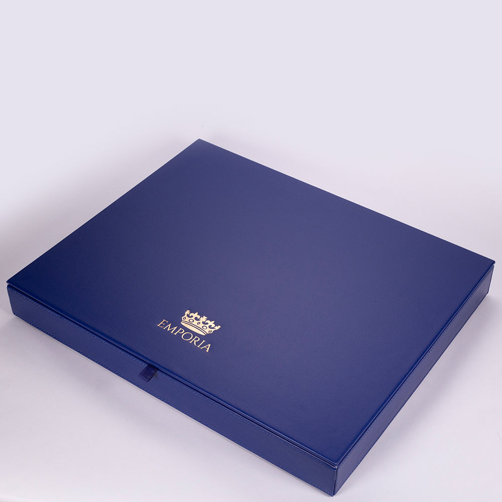 Emporia "Classic Royal Blue Velvet" Joyero apilable de terciopelo con tapa, azul