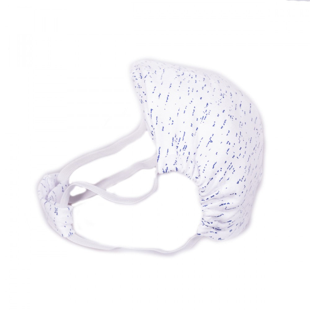 Máscara talla S blanca con puntos azules