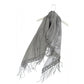 Bufanda-chal trapezoidal de algodón, 80 cm x 198 cm x 70 cm, estampado de encaje de mariposa, gris