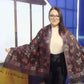 Bufanda de cachemira 100% Pashmina auténtica, 70 cm x 170 cm, estampado de mariposas en negro brillante
