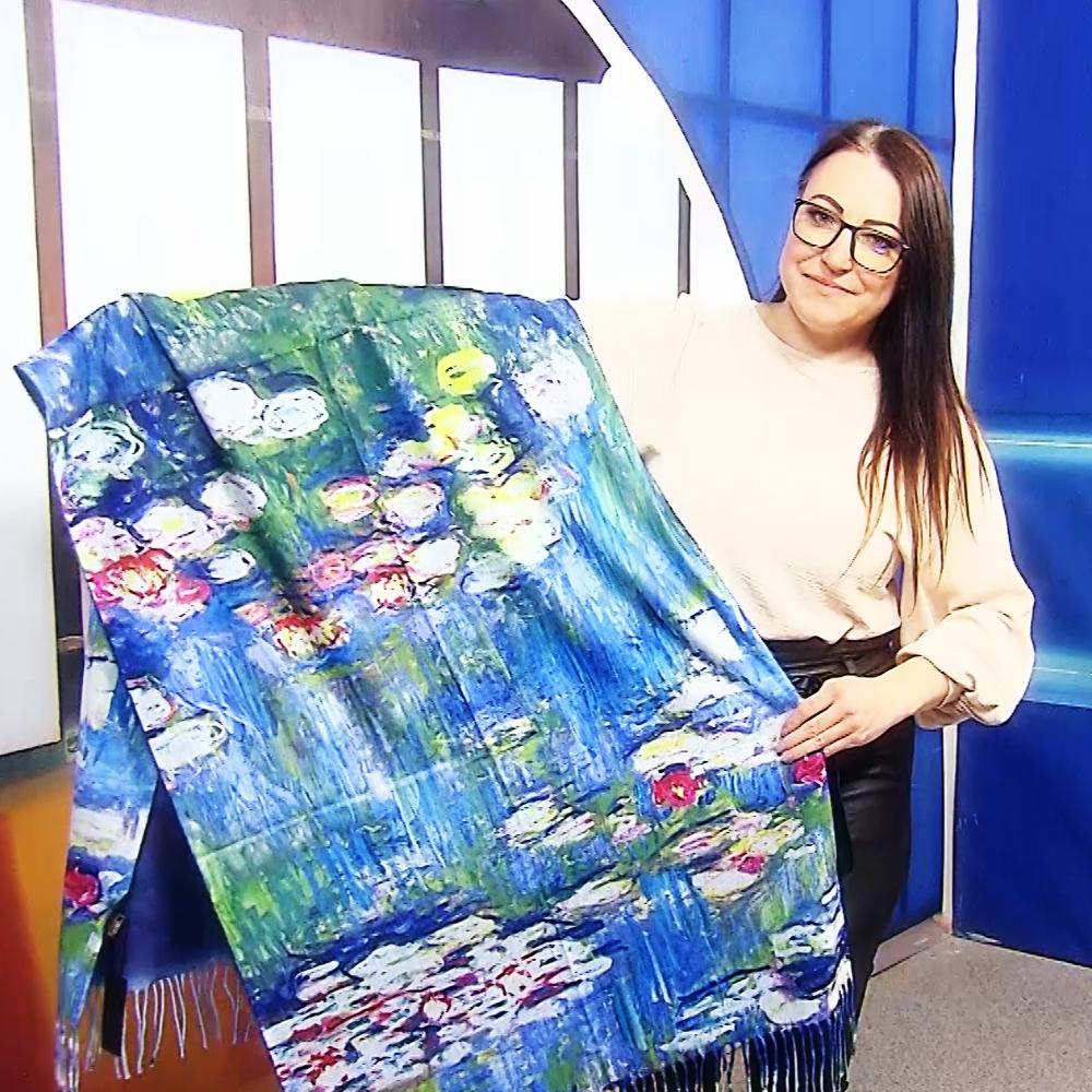 Bufanda de lana, 70 cm x 180 cm, Monet-Water Lilies Painting 2 