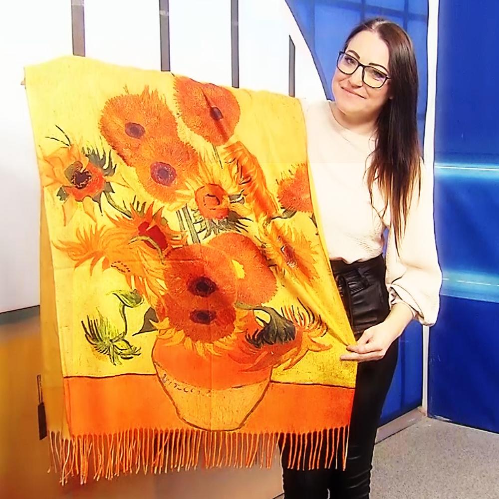 Bufanda de lana, 70 cm x 180 cm, Van Gogh - Sunflowers 4 