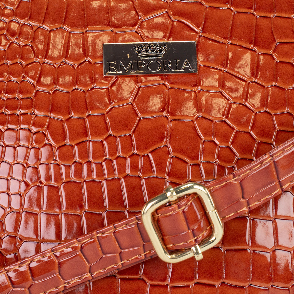 Colección Emporia de invierno 2023 -Genuina, set de 2 piezas de bolsos, color coñac 4 
