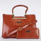 Colección Emporia de invierno 2023 -Genuina, set de 2 piezas de bolsos, color coñac