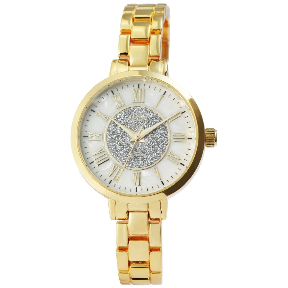 Reloj para mujer exclusivo de Akzent con correa de metal AK2226, color plateado, movimiento de cuarzo Japan Y121, color blanco, esfera plateada 1 
