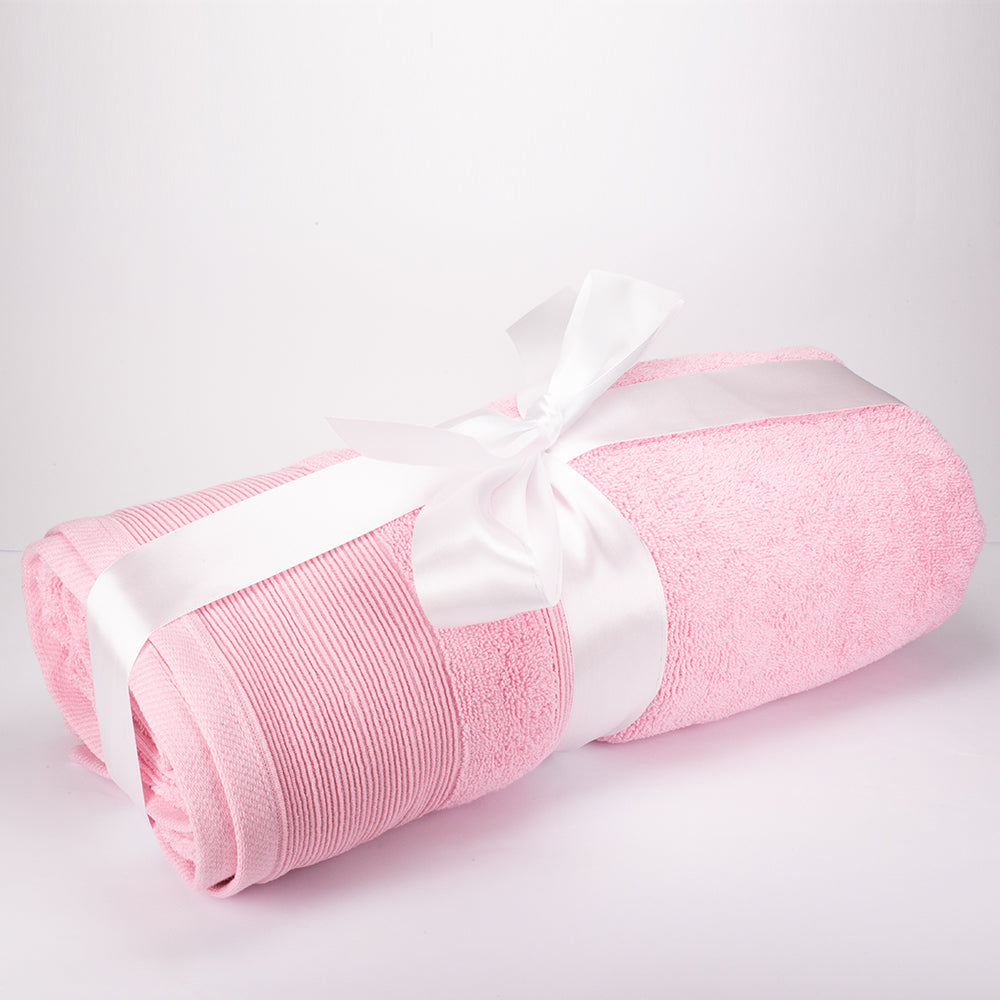 3+3+1 Regalo Juego de 3 piezas de Toallas 100% Microalgodón, 500 GSM, Rosa Pastel