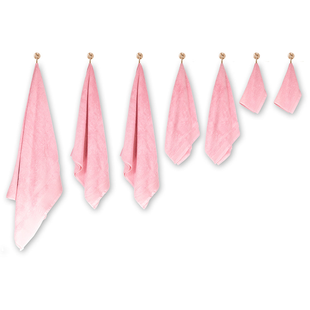 3+3+1 Regalo Juego de 3 piezas de Toallas 100% Microalgodón, 500 GSM, Rosa Pastel