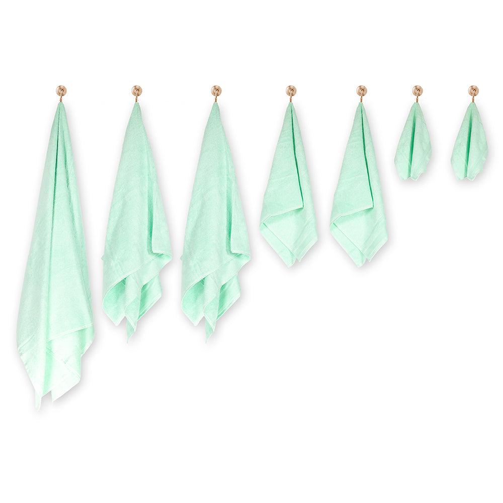 3+3+1 Regalo Juego de 3 piezas de Toallas 100% Microalgodón, 500 GSM, Verde Menta