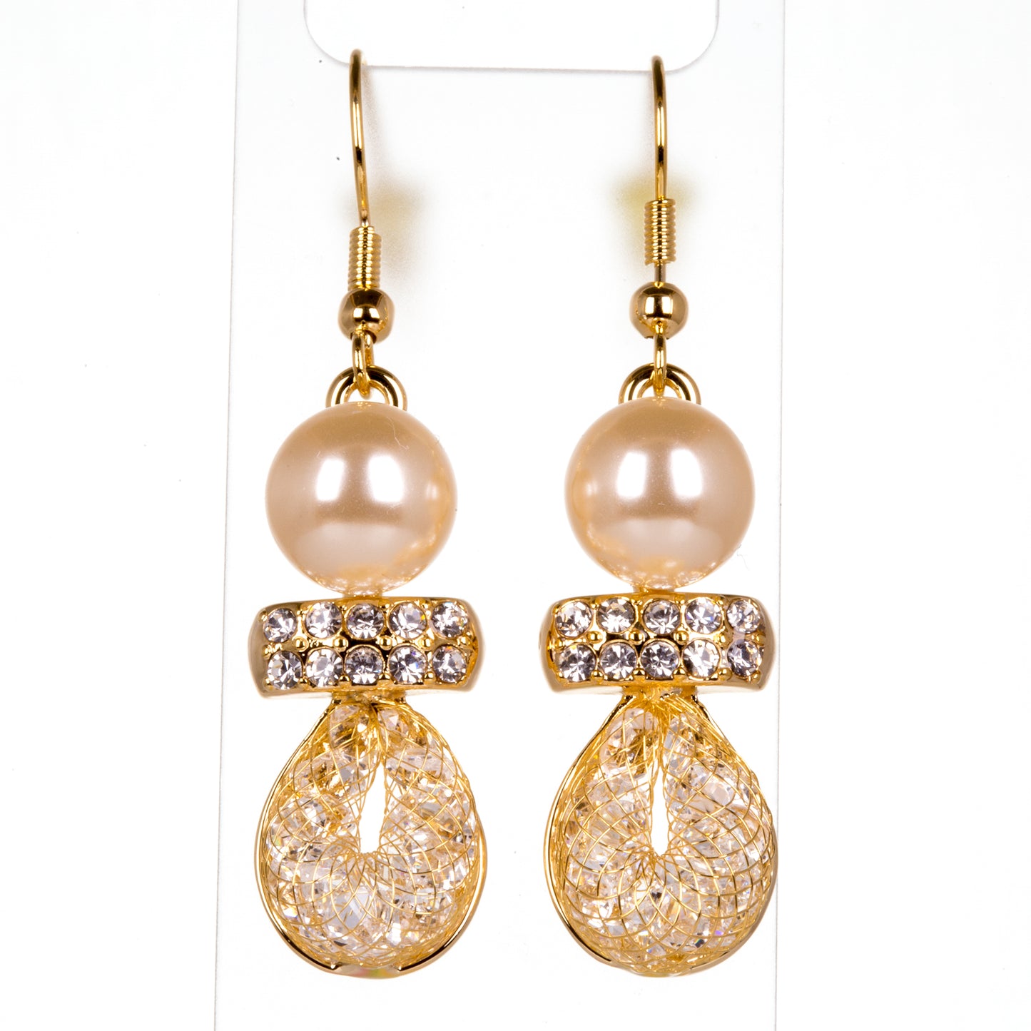 Conjunto de Aleación Bañado en Oro con Cristal Emporia® Blanco