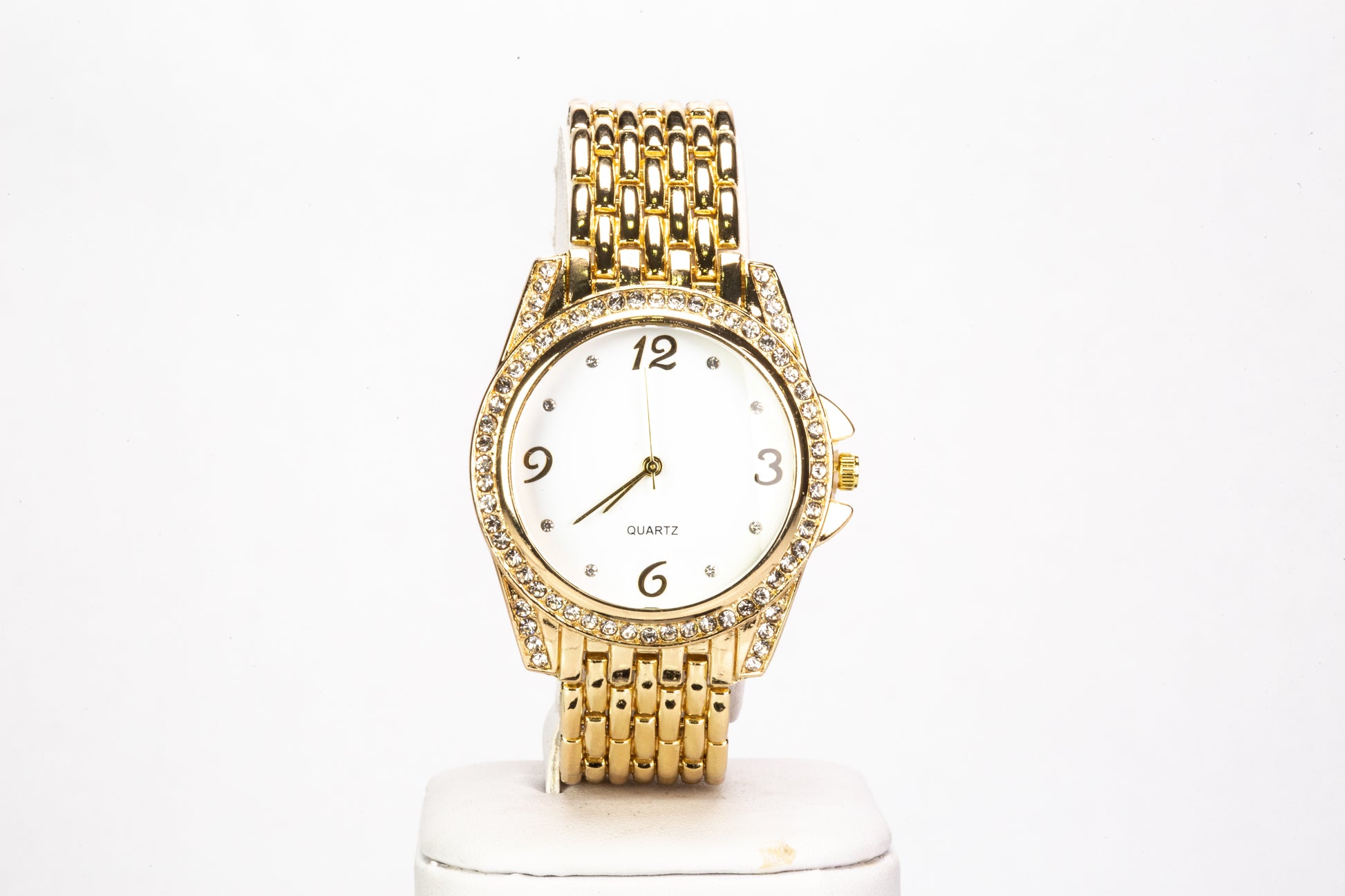 Conjunto de Aleación Bañado en Oro con Cristal Emporia® Blanco ( Collar +Pulsera ) 4 