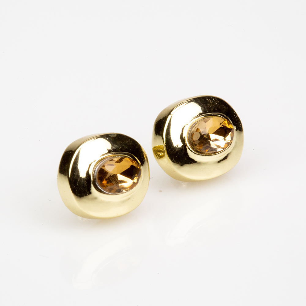 Conjunto de Aleación Bañado en Oro con Perla Marrón ( Collar +Pendientes +Colgante )