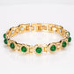 Conjunto de Aleación Bañado en Oro con Jadeíta verde del Río Marsden y Cristal Emporia® Blanco ( Pulsera )