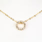 Conjunto de Aleación Bañado en Oro con Cristal Emporia® Blanco ( Collar +Pendientes +Colgante )