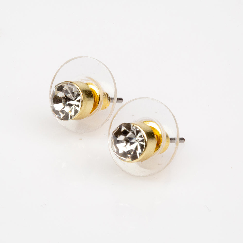 Conjunto de Aleación Bañado en Oro con Cristal Emporia® Blanco ( Collar +Pendientes +Colgante )