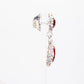 Conjunto de Aleación Bañado en Oro Blanco con Cristal Emporia® Rojo y Cristal Emporia® Blanco ( Collar +Pendientes )