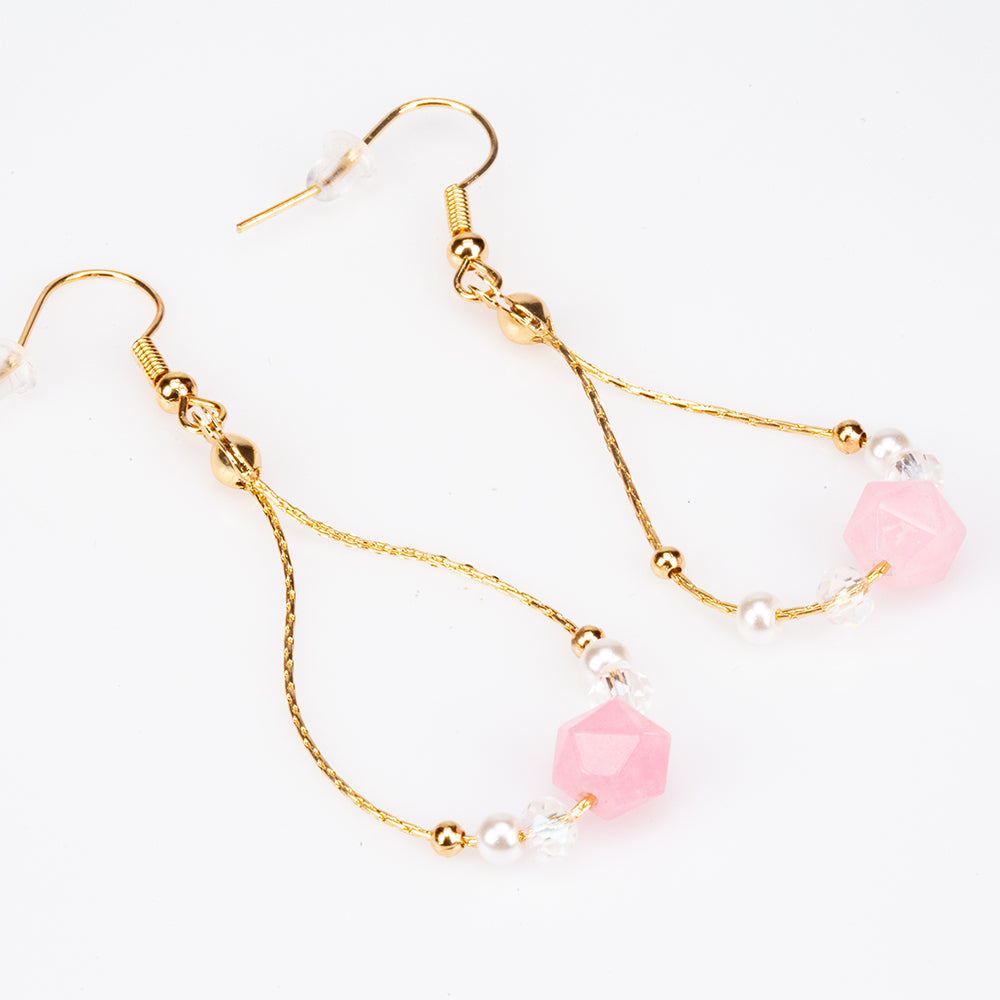 Conjunto de Aleación Bañado en Oro con Turmalina ( Collar +Pendientes +Pulsera ) 3 