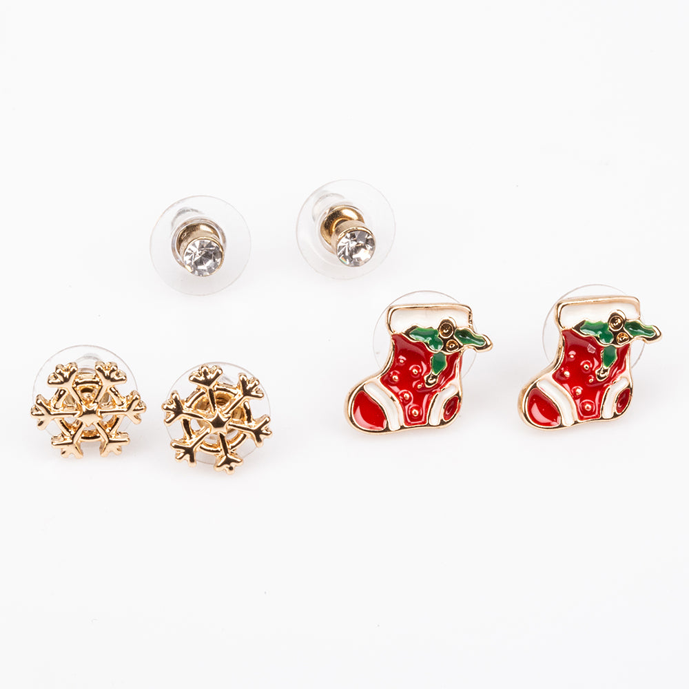 Conjunto de Aleación Bañado en Oro con Cristal Emporia® Rojo y Cristal Emporia® Blanco ( Pendientes )
