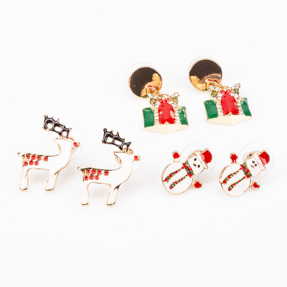 Conjunto de Aleación Bañado en Oro con Cristal Emporia® Rojo y Cristal Emporia® Blanco ( Pendientes )