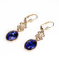 Conjunto de Joyas enchapadas en Oro con Cristal Emporia® Azul Marino y Cristal Emporia® Blanco (Collar + Pendientes)