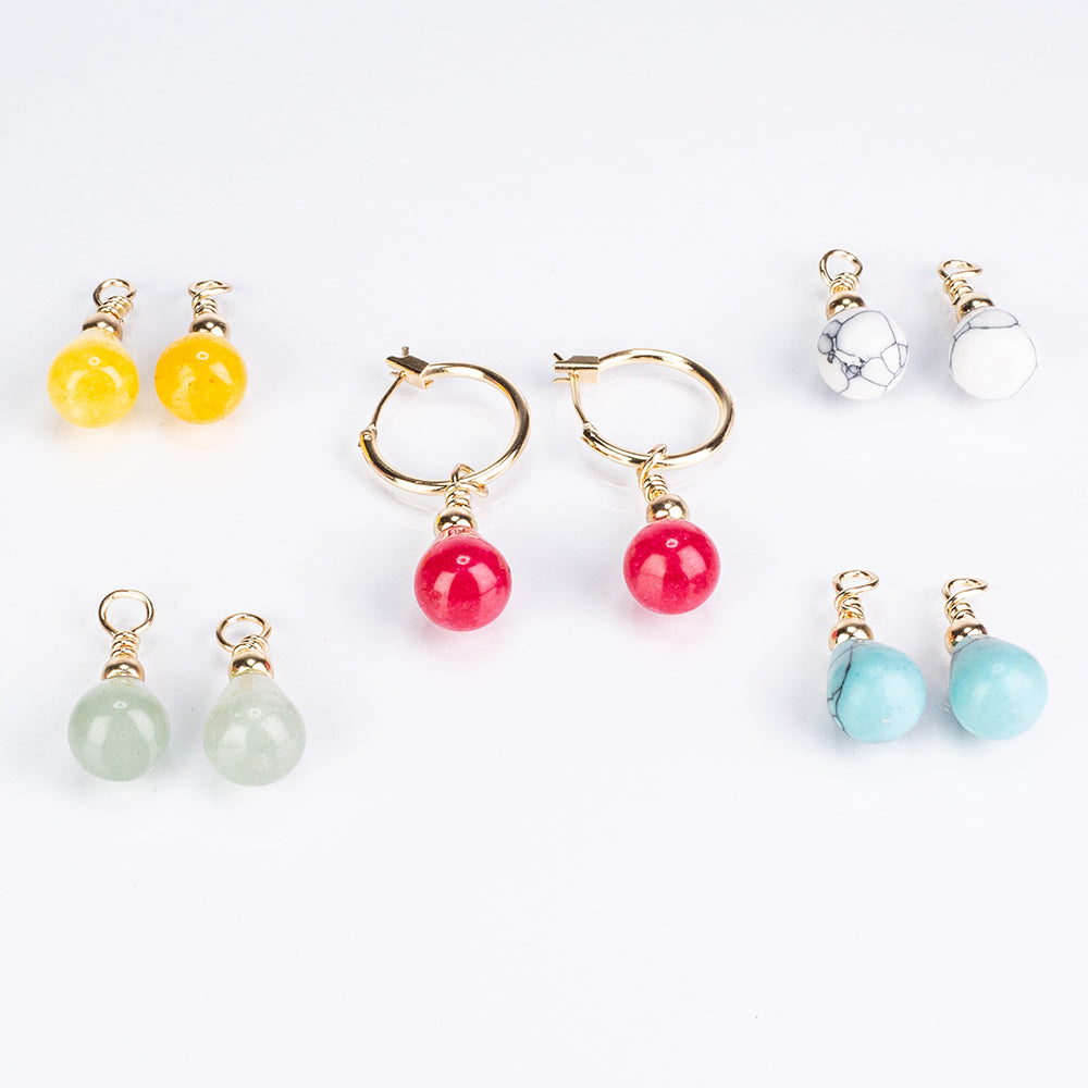 Conjunto de Aleación Bañado en Oro con Turquesa y Cornalina ( Pendientes ) 1 