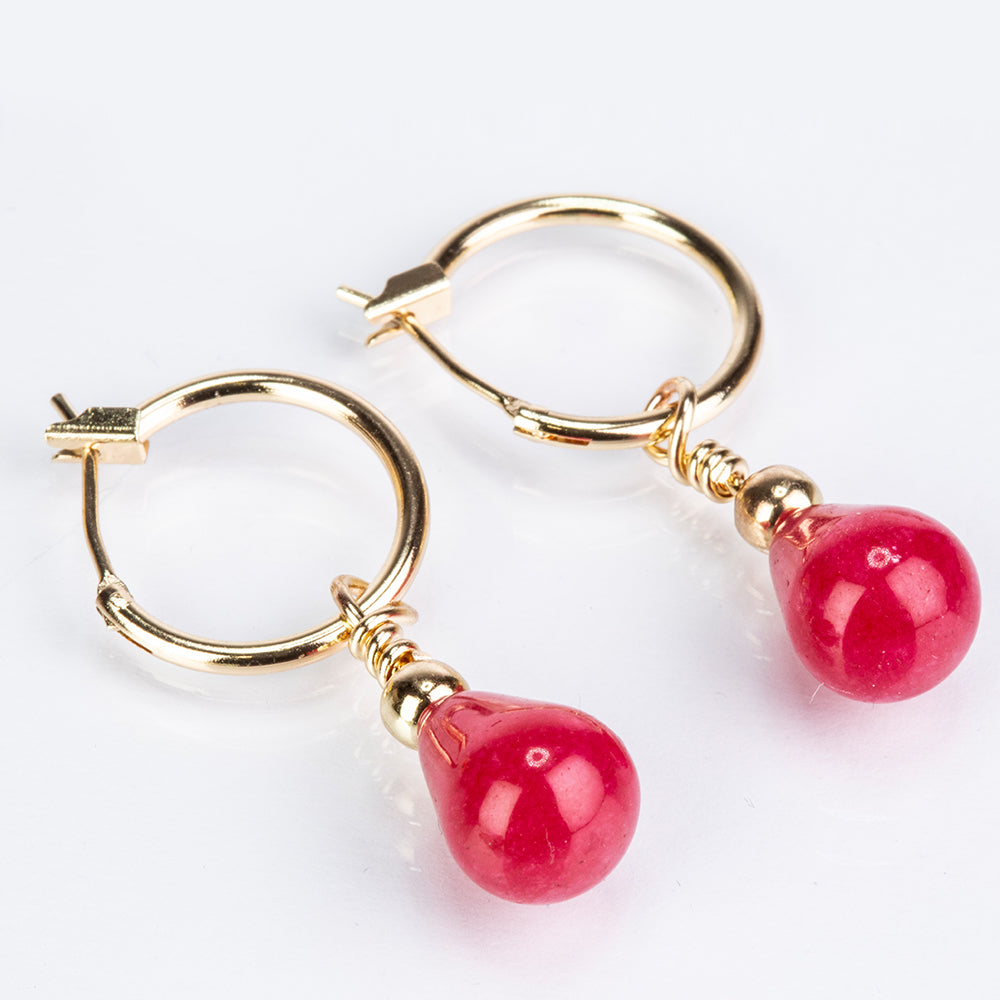 Conjunto de Aleación Bañado en Oro con Turquesa y Cornalina ( Pendientes ) 2 