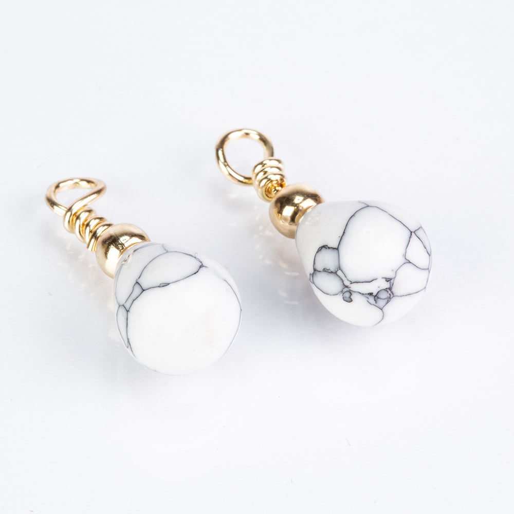 Conjunto de Aleación Bañado en Oro con Turquesa y Cornalina ( Pendientes )