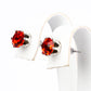 Conjunto de Aleación Bañado en Oro con Cristal Emporia® Rojo y Cristal Emporia® Verde ( Pendientes )