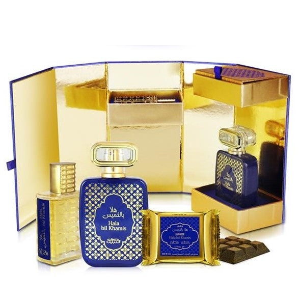 50 ml Eau De Perfume + 20 ml Aceite De Perfume + 40 g Bakhoor SET DE REGALO Hala Bil Khamis Amaderada-Especiada-Floral Fragancia para Mujeres y Hombres 2 